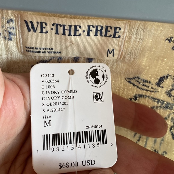 Free People NWT Clover Floral Long Sleeve 100% Cotton Thermal Top size medium - Picture 10 of 13